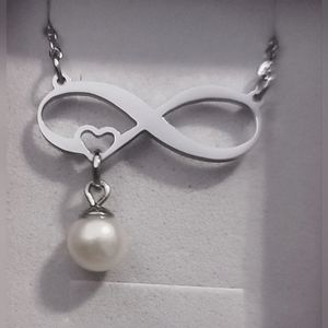 Infinite Love Necklace with Real Pearl